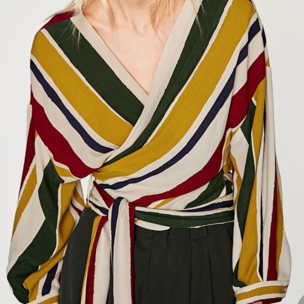 Zara Basic Wrap Blouse